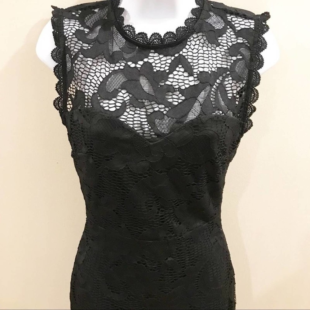 Nasty Gal Black Lace Mini Bodycon Dress Small - Picture 7 of 15